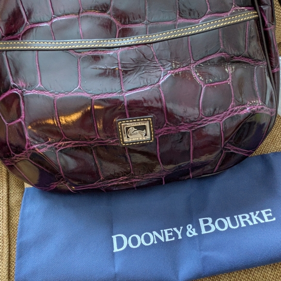 Dooney & Bourke Collins Hobo Croc Embossed Leather – Plum NWT - Picture 11 of 14